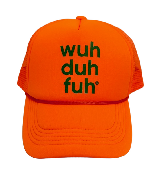 Trucker Hat Mesh Back Orange Green Stacked