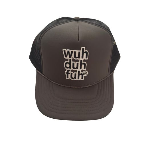 Charcoal Gray / Black Trucker Hat with Black Embroidered Patch