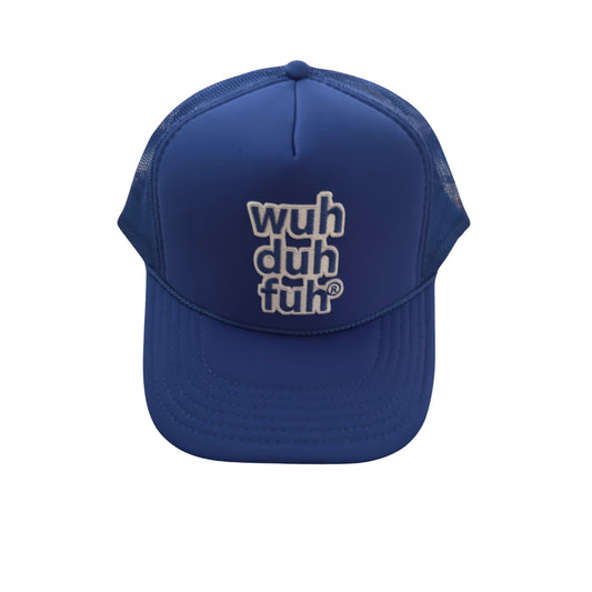 Royal Blue Trucker Hat with Royal Blue Embroidered Patch