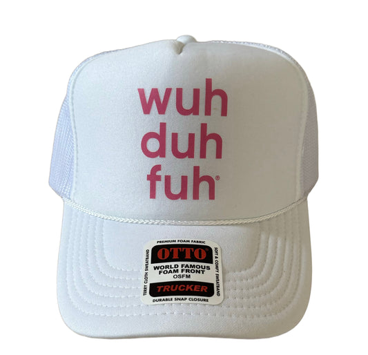 Trucker Hat Mesh Back White Pink